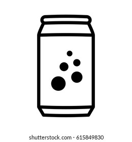 Soda pop / soft drink or beer can line art vector icon for apps and websites