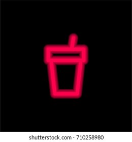Soda red glowing neon ui ux icon. Glowing sign logo vector