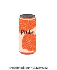 Soda set similar. Aluminum can, soft drink. Tropical Fruit Juice, bar product. Pumpkin and autumn flavor, vitamins and benefits. Cartoon flat vector illustration isolated on white background