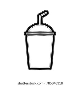 Soda sign. Vector. Flat style black icon on white.