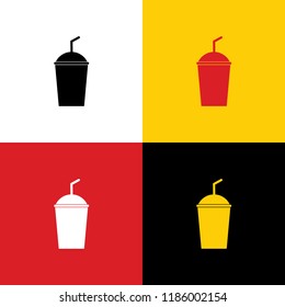 Soda sign. Vector. Icons of german flag on corresponding colors as background.