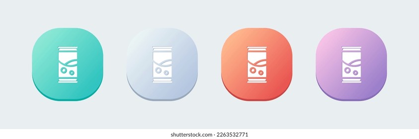 Soda solid icon in flat design style. Soft drink signs vector illustration.
