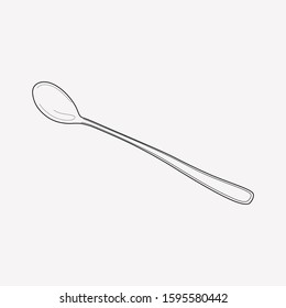 Soda spoon icon line element. Vector illustration of soda spoon icon line isolated on clean background for your web mobile app logo design.