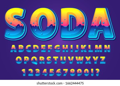 Soda Style With Bubble Liquid Alphabet Text Effect