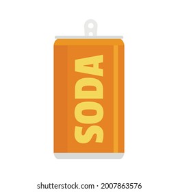 Soda tin can icon. Flat illustration of soda tin can vector icon isolated on white background