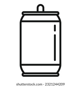 Soda tin can icon outline vector. Take away food. Delivery drink