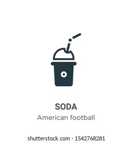 Soda vector icon on white background. Flat vector soda icon symbol sign from modern american football collection for mobile concept and web apps design.