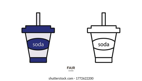 Soda vector illustration lineal color and filled design