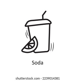 Soda vector outline Icon Design illustration. Food and Drinks Symbol on White background EPS 10 File