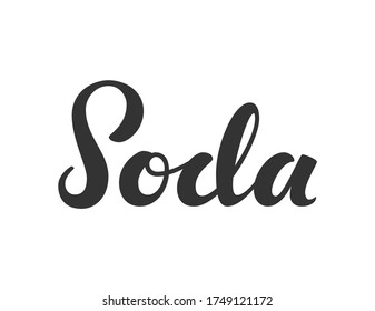 Soda vector text, hand drawn lettering