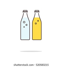 Soda water color thin line icon.Vector illustration