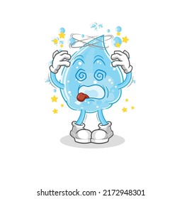 the soda water dizzy head mascot. cartoon vector