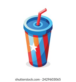 Soda water flat vector illustration on white background