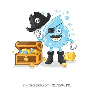 the soda water pirate with treasure mascot. cartoon vector