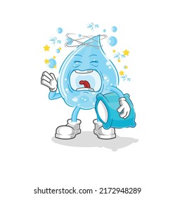 the soda water yawn character. cartoon mascot vector