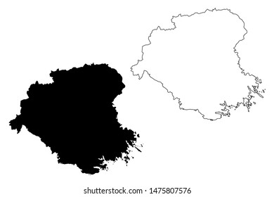 Sodermanland County (Counties of Sweden, Kingdom of Sweden) map vector illustration, scribble sketch Södermanland (Sörmlands län, Sörmland) map