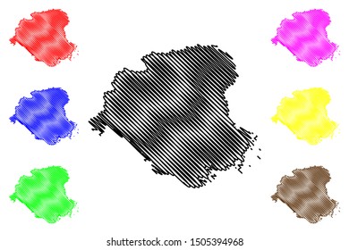 Sodermanland County (Counties of Sweden, Kingdom of Sweden) map vector illustration, scribble sketch Södermanland (Sörmlands län, Sörmland) map