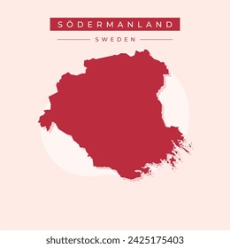 Sodermanland County (Counties of Sweden, Kingdom of Sweden) map vector illustration, scribble sketch Södermanland (Sörmlands län, Sörmland) map