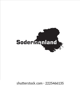 Sodermanland map and black letter design on white background