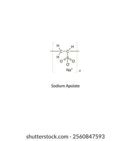 Sodium Apolate flat skeletal molecular structure heparinoid anticoagulant drug used in thromboses treatment. Vector illustration scientific diagram.