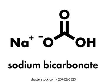 bicarbonato sódico (gaseosa), estructura química. Fórmula esquelética.