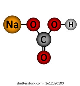 Sodium bicarbonate molecule icon on white background. Vector illustration.