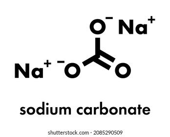 Sodium Carbonate Salt (washing Soda, Soda Crystals), Chemical Structure. Skeletal Formula.