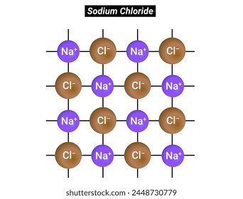 Sodium chloride consists of a large number of sodium ions and chloride ions. 
