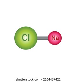 sodium chloride (NaCl) molecular structure isolated on white background.