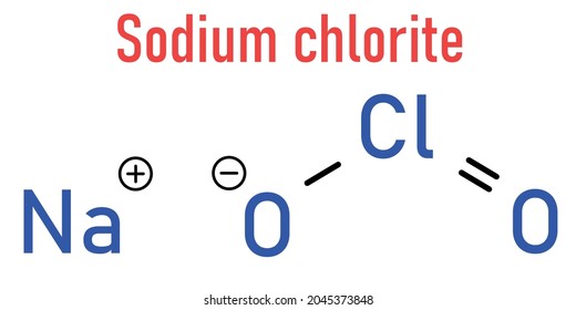 Sodium Chlorite, Chemical Structure. Skeletal Formula.