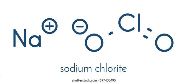 Sodium Chlorite, Chemical Structure.  Skeletal Formula.