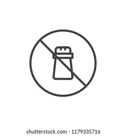 Sodium free food label outline icon. linear style sign for mobile concept and web design. Salt free simple line vector icon. Symbol, logo illustration. Pixel perfect vector graphics