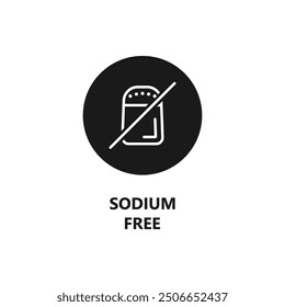 Sodium free sign. No sodium symbol. Label for cosmetics, hair care, body care. Eco friendly and organic hygiene products. Vector icon