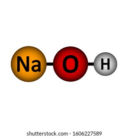 Sodium Hydroxide Molecule Icon On White Background. Vector Illustration.