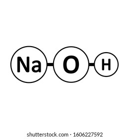 Sodium Hydroxide Molecule Icon On White Background. Vector Illustration.