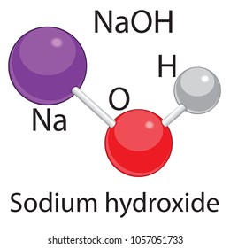 Sodium Hydroxide Molecule Isolated On A White Background