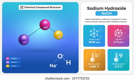 Sodium Hydroxide Properties Chemical Compound Structure Stock Vector ...