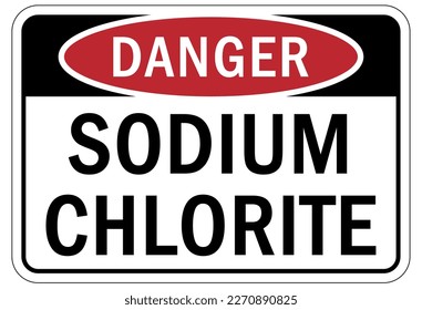 Sodium hypochlorite (bleach) chemical warning sign and labels