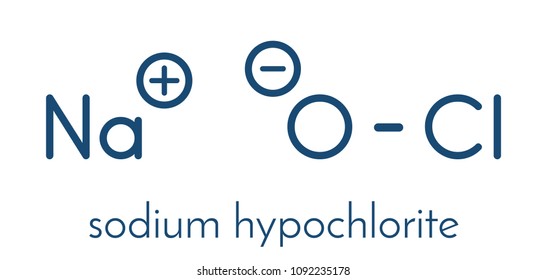 Sodium Hypochlorite (NaOCl) Molecule. Aqueous Solution Is Known As (liquid) Bleach. Skeletal Formula.