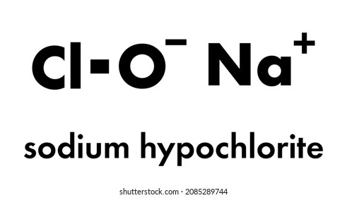 Sodium Hypochlorite (NaOCl) Molecule. Aqueous Solution Is Known As (liquid) Bleach. Skeletal Formula.