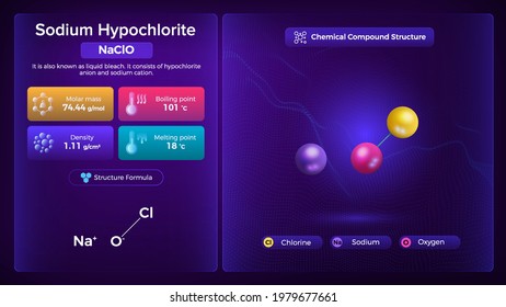 Sodium Hypochlorite Properties And Chemical Compound Structure