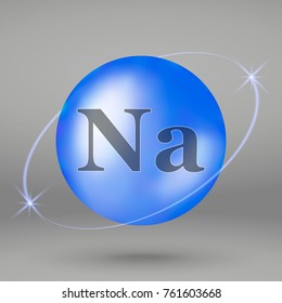 Sodium icon. mineral drop pill capsule. Mineral complex design