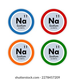 Conjunto de iconos de sodio. ilustración vectorial en 4 colores opciones de diseño web