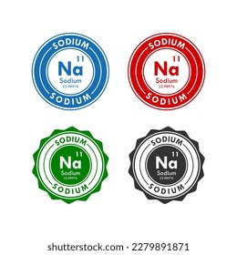 conjunto de iconos de sodio. ilustración vectorial en 4 colores opciones de diseño web