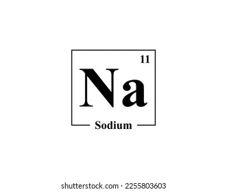 Sodium icon vector. 11 Na Sodium