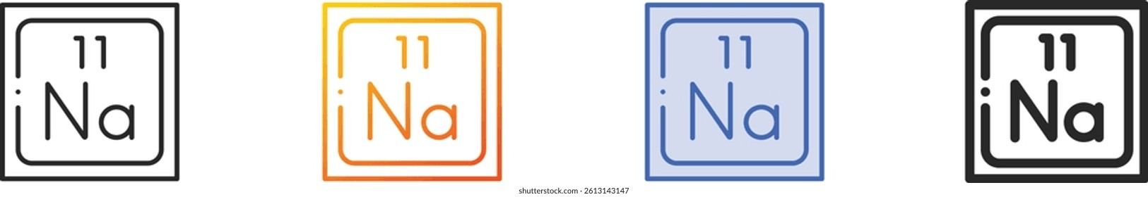 sodium icon.Thin Linear, Gradient, Blue Stroke and bold Style Design Isolated On White Background