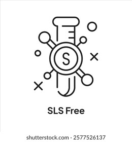 Sodium Lauryl Sulfate Free SLS Beauty Product Ingredient Vector Icon