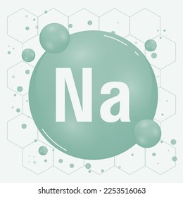 Sodium, Na minerals for health. Mineral vitamin complex. Medical and dietary supplement health care concept. Vector illustration