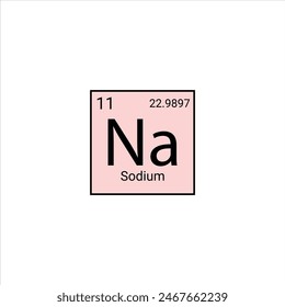 Sodium Na symbol chemical element of the periodic table vector illustration.