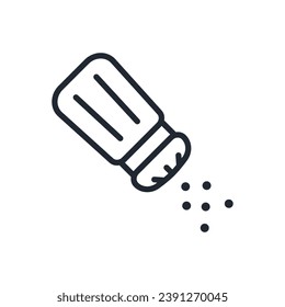 Sodium, pepper, condiment editable stroke outline icon isolated on white background flat vector illustration. Pixel perfect. 64 x 64.